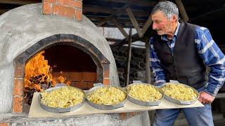 National Pastries in the Village of Azerbaijan! Hot Dish In Cold Winter