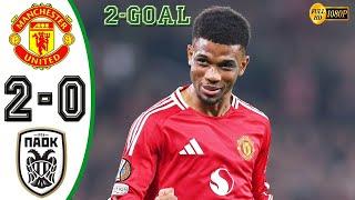 Manchester United vs PAOK 2-0 Highlights & All Goals 2024 HD