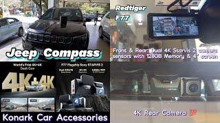 Redtiger F77 - World's First 4K+4K Dual Starvis 2 | Installed in Jeep Compass 9845049211