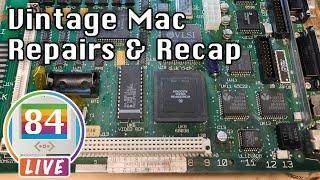 Mac84 LIVE: Vintage Macintosh Repair and Recapping Backlog (Classic II Fun!) + TechStep