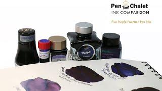 Monthly Ink Comparison: 5 Purple Fountain Pen Inks