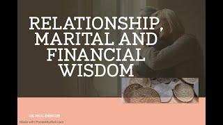 RELATIONSHIP, MARITAL AND FINANCIAL WISDOM || SERIES || DR.PASTOR PAUL ENENCHE