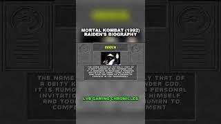 Raiden's Biography in Mortal Kombat 1992