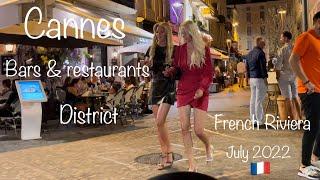 Cannes France  bars & restaurants District, July 2022