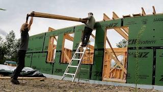 Off Grid Two Story Cabin Build: Installing I-Joists and Subfloor