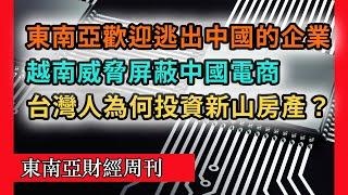 東南亞準備迎接逃出中國的企業，越南威脅屏蔽中國電商平臺，臺灣人投資新山房產押注柔新特區，印尼中國達成百億美元協定（東南亞財經 015 期）