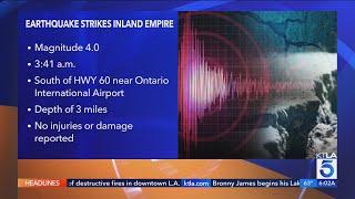 Magnitude 4 earthquake rocks Southern California’s Inland Empire