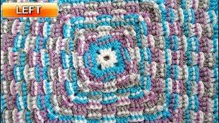 Basket Weave Granny Square Crochet Tutorial - Never ending Granny Square - Left