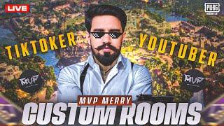 CONTENT CREATORS TIKTOKER + YOUTUBER CUSTOM ROOMS MVP MERRY IS LIVE PUBG MOBILE