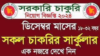 ডিসেম্বর মাসের সকল নিয়োগ বিজ্ঞপ্তি 2024| ডিসেম্বর মাসের নিয়োগ ২০২৪| govt jobs 24। job circular 2024