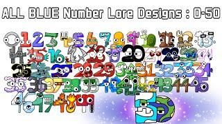 All BLUE Number Lore Designs : 0-50 (Official)