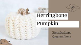 How To Crochet A Herringbone Pumpkin For Fall | Crochet Along Step-By-Step | CROCHET FOR BEGINNERS