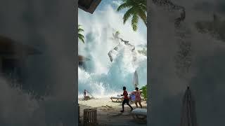 몰디브 해변에서 거대한 쓰나미 발생! 리조트가 무너진다 / Tsunami hits Maldives beach resort! #Disaster #Tsunami #자연재해