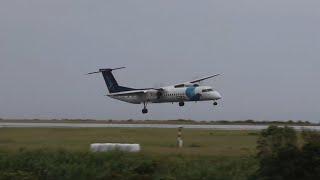 Oscar Storm || SATA Q400 Landing with Strong Crosswinds at S.Miguel Island, Azores (LPPD).