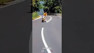 Road construction work making center line road markings