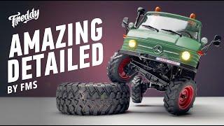 Overcomes easily. RC crawler Mercedes Benz Unimog 421 in 1/24 scale by FMS Model