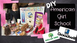 DIY American Girl SCHOOL for CHEAP|| DOLLAR TREE AND THRIFT STORE ITEMS