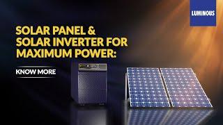 Solar Inverter: Luminous Solar PCU | The Best Solar Inverter for Home