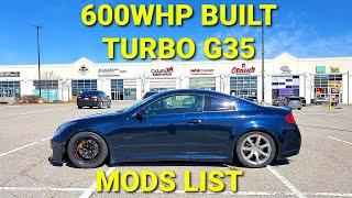 600 WHP INFINITI G35 COUPE BUILD LIST