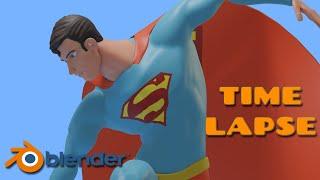 Superman | Blender Sculpt | Timelapse