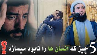 5 چیز که انسان ها را نابود میسازد  !؟ || مولانا صاحب "احمد فیروز احمدی" حفظه‌الله