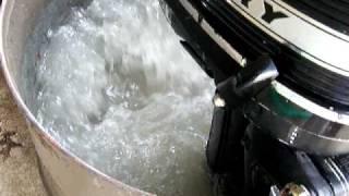 Mercury 3.9hp outboard motor running after carb work, and impeller change