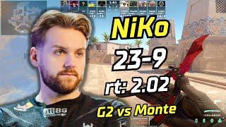 CS2 POV/UTILITY | G2 NiKo (23-9) rt: 2.02 vs Monte (Anubis) | IEM Katowice 2024 #cs2 #demo