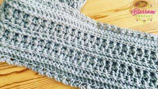  How To Crochet A GORGEOUS Chunky Textured Scarf Stitch - Blossom Crochet Tutorial