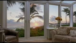 ENERGY HEALING AMBIENCE: Enjoy a beautiful sunset from your seaside sunroom...