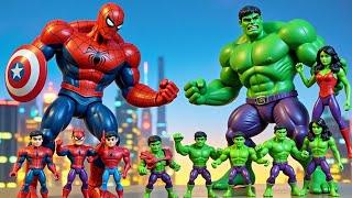 TEAM SUPERHERO RESCUE FAMILY SPIDERMAN vs FAMILY HULK, SUPER-GIRL | LIVE ACTION STORY