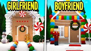 Boyfriend Vs Girlfriend GINGERBREAD House Build Off! (Roblox Bloxburg)