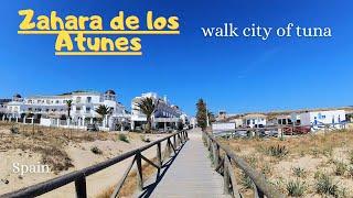 Zahara de los atunes, Spain. 4K Walk tour. Province Cadiz