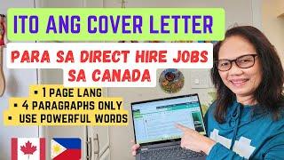 HOW TO WRITE AN EXCELLENT COVER LETTER FOR CANADA DIRECT HIRE  JOBS #canada #canadaimmigration