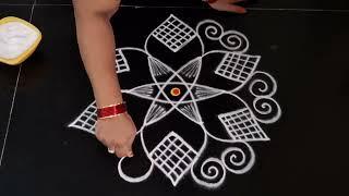 simple rangoli design || daily muggulu || easy rangoli || small beautiful kolam