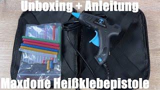 Heißklebepistole Klebepistole mit 30 Heißklebesticks- kleine Heissklebepistole Unboxing & Anleitung