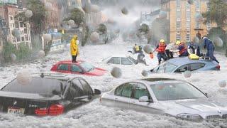 Some time ago in Spain!! Hailstorm destroys hundreds of homes and cars in El Ejido!