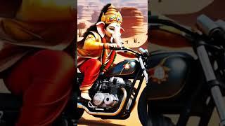 Ganpati Ride Bike#ganesh#bappa#morya#bhakti#magal murti#cute#love#ai#trendingshorts