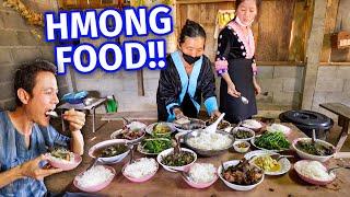 Ultimate HMONG HILL TRIBE FOOD!! Green Taro Stems + Roasted Duck at Shaman’s House!!