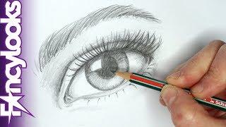 How to draw an eye using pencil-English captions