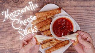 Homemade Mozzarella Cheese Sticks - How to make Mozzarella Sticks with Wonton Wrappers and Panko