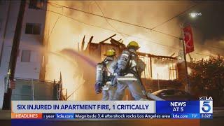 Fire burns through apartment building in L.A.'s Chinatown