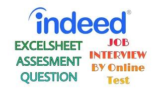 INDEED EXCELSHEET ASSESMENT QUESTION || JOB INTERVIEW BY ONLINE TEST #job #indeed #india