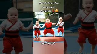 Cute Chubby Babies Jumping On Trampoline  #shortsfeed #shorts #viral #yt #trending #ai #eating