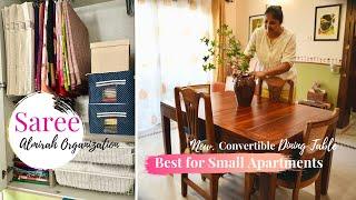 NEW Expandable Dining Table for Small Spaces | Saree Cabinet Organization