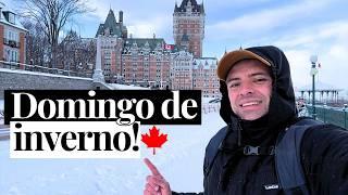 ANDANDO PELO CENTRO DE QUÉBEC COM MUITA NEVE! - MORAR NO CANADÁ