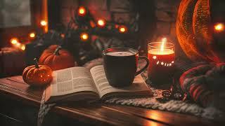 The Witching Hour  Cozy & Mysterious Ambience —Book, Candle, Coffee — Cozy Rain on Halloween 