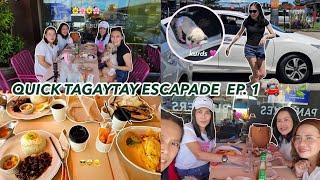 TRAVEL VLOG 52: TAGAYTAY ESCAPADE WITH MY QUADRUPLETS | QUICK ESCAPADE | Msdinatje Yu️ #2023 #fun