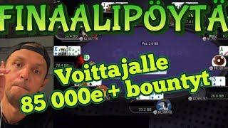 Pokeria netissä 71 Sunday million 109d finaali missä on voittajalle 85k+bountyt eli n. 170 000e