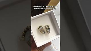 Breastmilk & Umbilical Cord Preserved Babyfeet Ring With Baby's Name Engraved