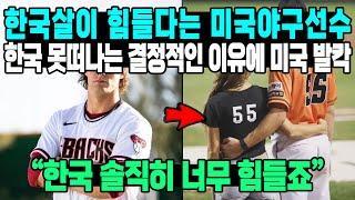 한국살이 힘들다는 미국야구선수 한국 못떠나는 결정적인 이유에 미국 발칵 “한국 솔직히 너무 힘들죠”
